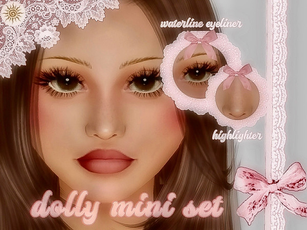 Sims 4 — doree-highlight.package by doreesims — a cute set that includes a waterline eyeliner and a nose highlighter for
