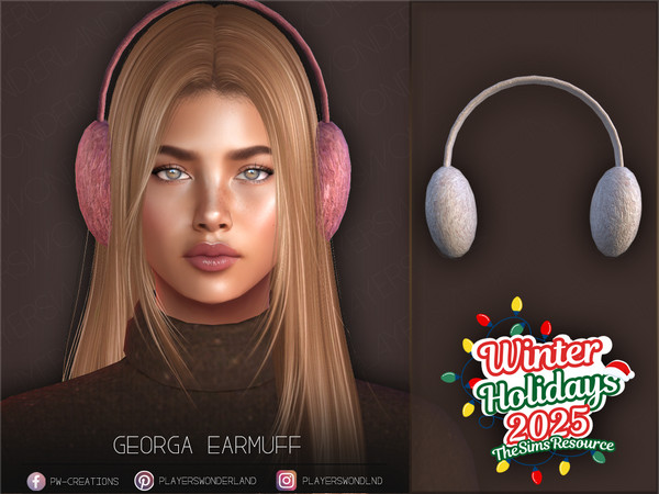Sims 4 — Georga Earmuff by PlayersWonderland — Simple earmuffs with fur-like textures. - 8 Swatches
