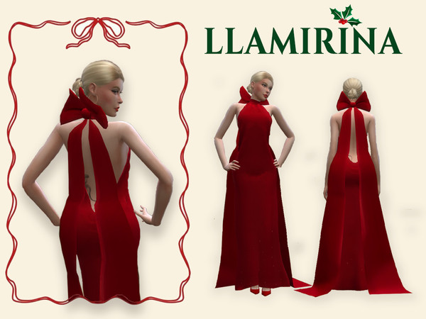 Sims 4 — Holiday Elegance Gown by llamirina — 2 swatches