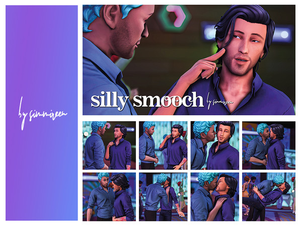 Sims 4 — [simmireen] silly smooch by simmireen — 8 silly kissing couple poses Place to teleporters anywhere and pose your