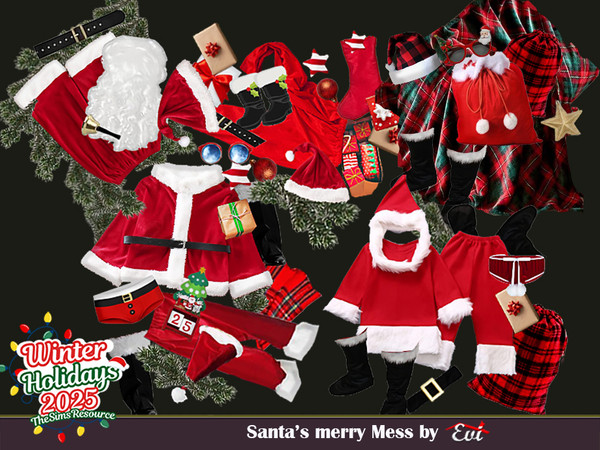 Sims 4 — Santa's Merry Mess by evi — He is a neat person only at work. At home he is a mess. Poor Mrs Santa and elves.