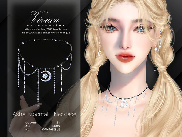 Sims 4 — Astral Moonfall - Necklace by VivianDang — - All new meshes