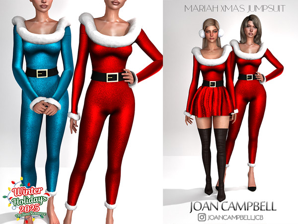 Sims 4 — MARIAH XMAS JUMPSUIT by Joan_Campbell_Beauty_ — 12 swatches Custom thumbnail Original mesh