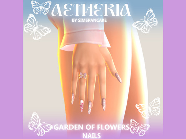 Sims 4 — simspancake_Garden_Of_Flowers_Nails.package by simspancake_cc — Give your sims a new look inspired by the Winx