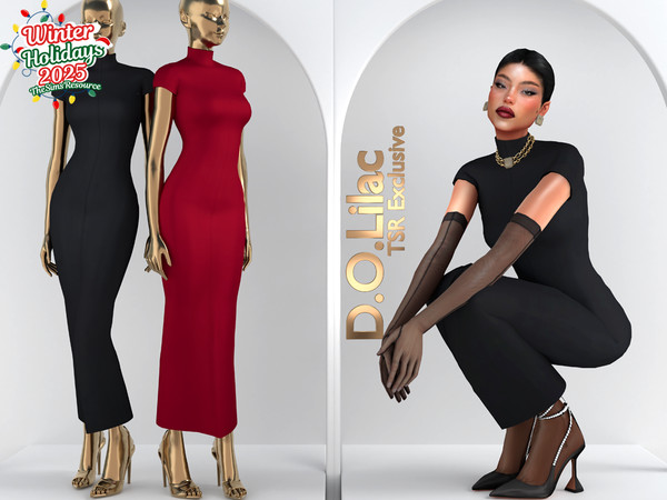 Sims 4 — Stretch Crepe Gown DO2085 by DOLilac — Custom thumbnail