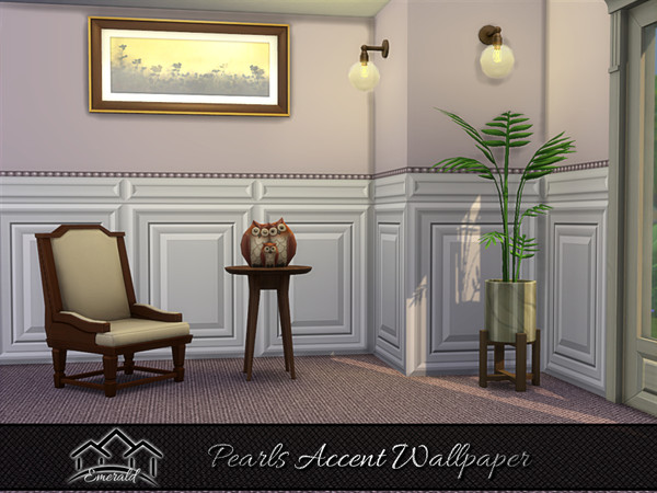 Sims 4 — Pearls Accent Wallpaper 1 by Emerald — Create a luxurious wall in your home with these pearls accent wallpaper.
