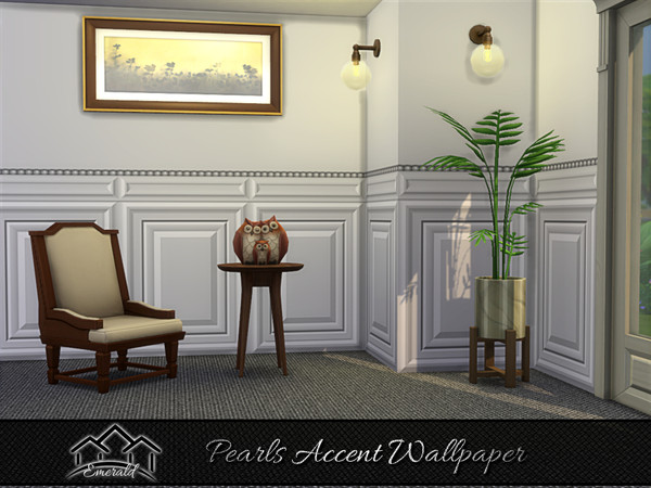 Sims 4 — Pearls Accent Wallpaper 2 by Emerald — Create a luxurious wall in your home with these pearls accent wallpaper.
