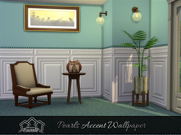 Sims 4 — Pearls Accent Wallpaper 5 by Emerald — Create a luxurious wall in your home with these pearls accent wallpaper.
