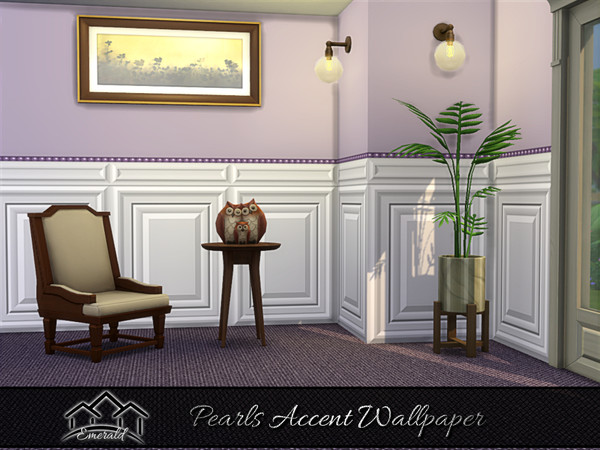 Sims 4 — Pearls Accent Wallpaper 6 by Emerald — Create a luxurious wall in your home with these pearls accent wallpaper.
