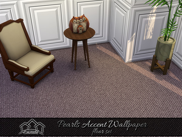 Sims 4 — Pearls Accent Wallpaper floor1 by Emerald — Create luxurious wall in your home with these pearls accent