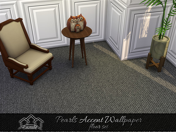 Sims 4 — Pearls Accent Wallpaper floor2 by Emerald — Create luxurious wall in your home with these pearls accent