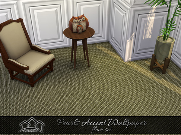 Sims 4 — Pearls Accent Wallpaper floor3 by Emerald — Create luxurious wall in your home with these pearls accent