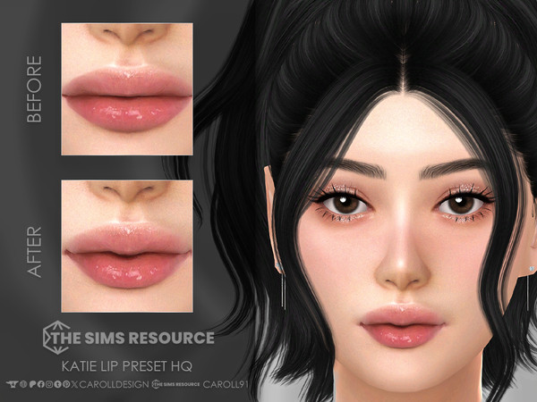 Sims 4 — Katie Lip Preset HQ by Caroll912 — A medium-sized lip preset for female Sims. Preset is suited for Teen-Elders