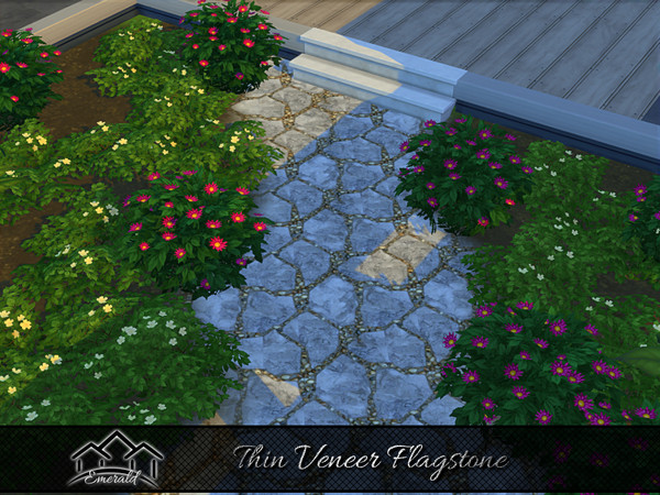 Sims 4 — Thin Veneer Flagstone 2 by Emerald — Flagstone is usually used for paving or walkways and patios.