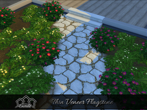 Sims 4 — Thin Veneer Flagstone 3 by Emerald — Flagstone is usually used for paving or walkways and patios.