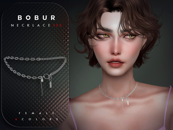 Sims 4 — Chain Necklace with pendant by Bobur2 — Please, before writing where I can download this hair, please take a
