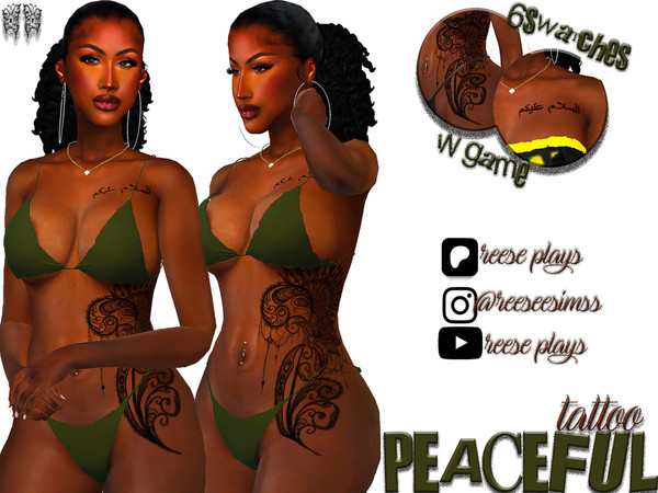 Sims 4 — Peaceful Stomach Tattoo by fairyreese — Custom Thumbnail