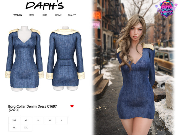 white christmas dresses 80s Ralph Lauren Denim Dress – Via Davia Vintage main image 1