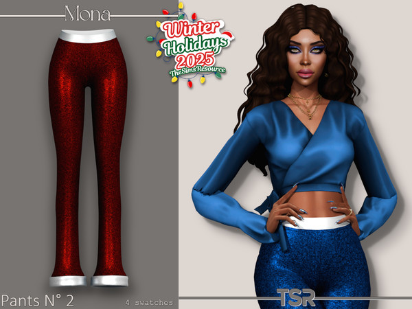 Sims 4 — WinterHolidays_Sparkling pants by Mona — -New mesh-