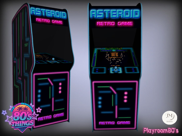 Sims 4 — Jomsims playroom 80s things deco arcasimi 2 by jomsims — Step into an ultra stylish retro playroom inspired by