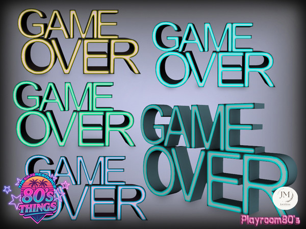 Sims 4 — Jomsims playroom 80s things deco game over by jomsims — Step into an ultra stylish retro playroom inspired by