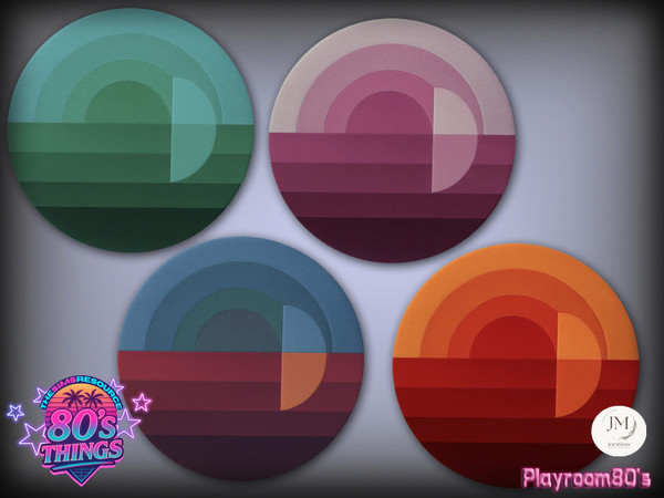 Sims 4 — Jomsims playroom 80s things rugs by jomsims — Step into an ultra stylish retro playroom inspired by the 80s with