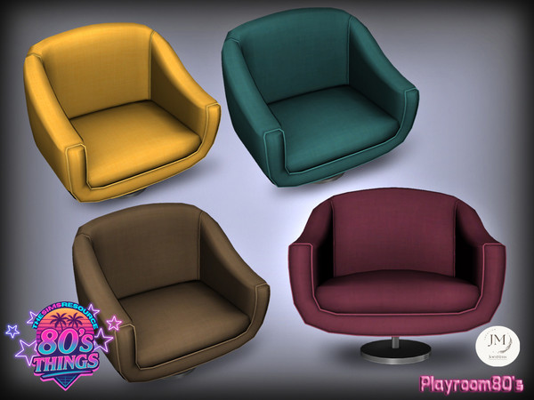 Sims 4 — Jomsims playroom 80s things seat by jomsims — Step into an ultra stylish retro playroom inspired by the 80s with