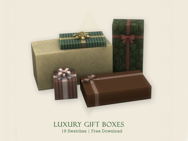 Sims 4 — HYC - Luxury Gift Boxes by iiwaen — 3 CC Pack: Famous Chocolatier Set - 7 swatches Luxury Gift Packs - 18