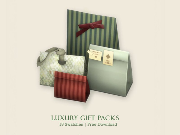 Sims 4 — HYC - Luxury Gift Packs by iiwaen — 3 CC Pack: Famous Chocolatier Set - 7 swatches Luxury Gift Packs - 18