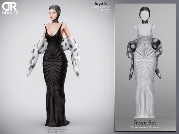 Sims 4 — DERNIER - Raye Headpiece by VentaStudio — Raye Dress