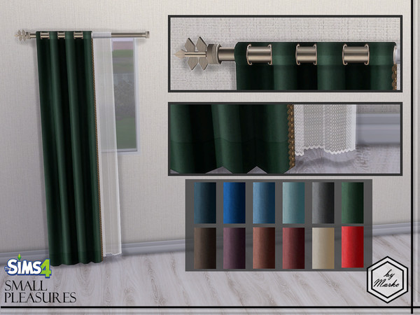 Sims 4 — Noble colors Curtains - Right vers2 by Marko_An — Recolor curtains from the base game. Detailed little things.