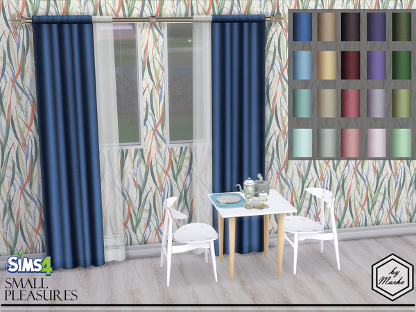 Sims 4 — Noble colors Curtains - Left by Marko_An — Recolor curtains from the base game. Detailed little things