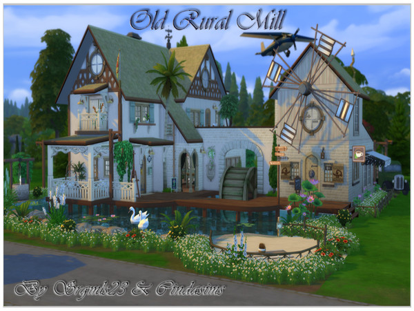 Sims 4 — Old Rural Mill by srgmls23 — An old mill, now a small and cozy cafe