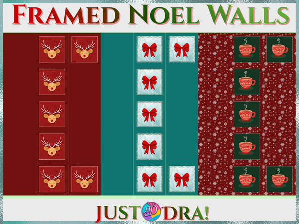 Sims 4 — JustDraven_FramedNoelWallpapers.package by Draven298 — This is a combination of Day 10 and Day 18 Advent Gifts.