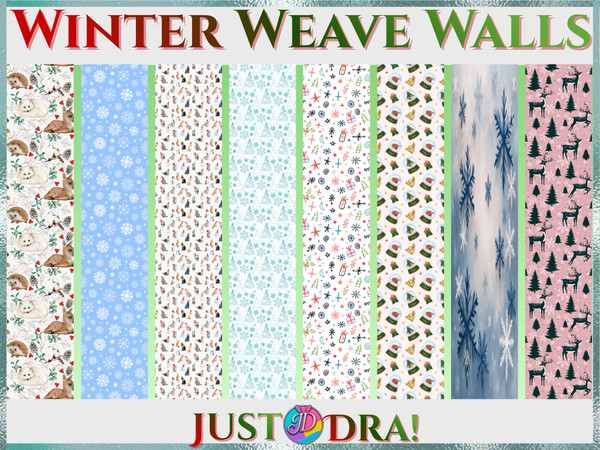 Sims 4 — JustDraven_ WinterWeaveWallpapers.package by Draven298 — This is a combination of Day 10 and Day 18 Advent