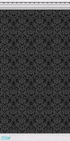 Sims 2 — Silken Elegance Walls - Black - 01 by elektra274 — 1 of 12 coordinated wallpapers. Matching floors are also