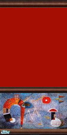 Sims 2 — Modern Living -  Red and Grey by Lorah — Contemporary artworked walls and matching tiles for your Sims.