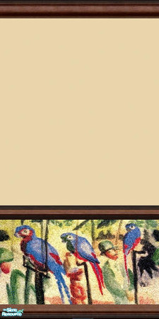 Sims 2 — Modern Living - Antique and Blue by Lorah — Contemporary artworked walls and matching tiles for your Sims.