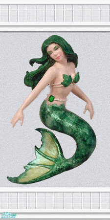 Sims 2 — Designer Vinyl Emeralds - Mermaid by Lorah — Emerald mermaid and dragon. Roses in crystal with a hint of gold.