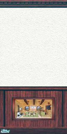 Sims 2 — Kitchen and Schoolroom - Individual Item by Lorah — Done in yellow, green and pink with mahogany woodworkings.