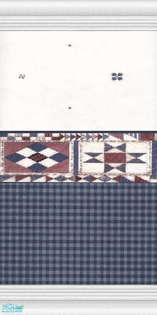 Sims 2 — Primetime Country Quilts - Blue Wall by Primetime024 — This is a blue checkered wall paper with a country quilt