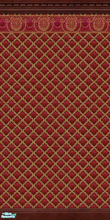 Sims 2 — Silken Elegance Walls - Red - 04 by elektra274 — 4 of 11 coordinated wallpapers. Matching floors are also