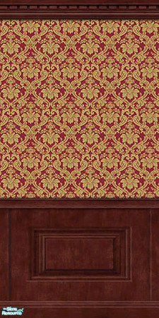 Sims 2 — Silken Elegance Walls - Red - 02 by elektra274 — 2 of 11 coordinated wallpapers. Matching floors are also
