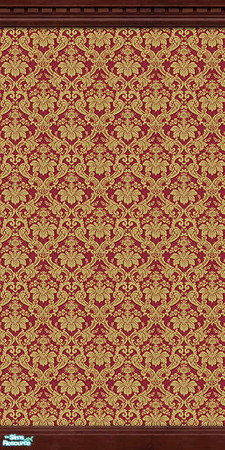 Sims 2 — Silken Elegance Walls - Red - 01 by elektra274 — 1 of 11 coordinated wallpapers. Matching floors are also