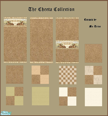 Sims 2 — The Cheeta Collection by ms_teree — This collection of wall and floor is inspired by the beautiful and wild