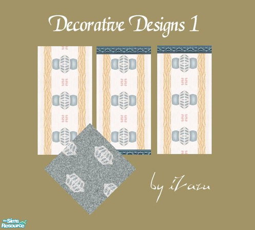 Sims 2 — Decorative Designs 1 by iZazu — Decorative Designs Set includes 1 floor and 3 walls. Enjoy. by iZazu