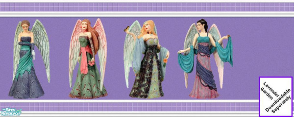 Sims 2 — Lavender Garden Angels by Lorah — Lavender Garden Vinyl downloadable seperate. All vinyl walls found under