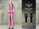 Sims 4 — Jacqueline Dress by Sentate — A long button up dress with collar and contrast details.