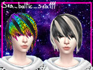 Sims 4 — Colorful female Zeke alternative hair by Sea_baltic_sea111 — Colorful and rainbow scene emo alternative hair
