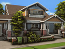 Sims 4 — Craftsman-style Family House (NO CC) by plumbobkingdom — This Craftsman-style home enchants with its welcoming
